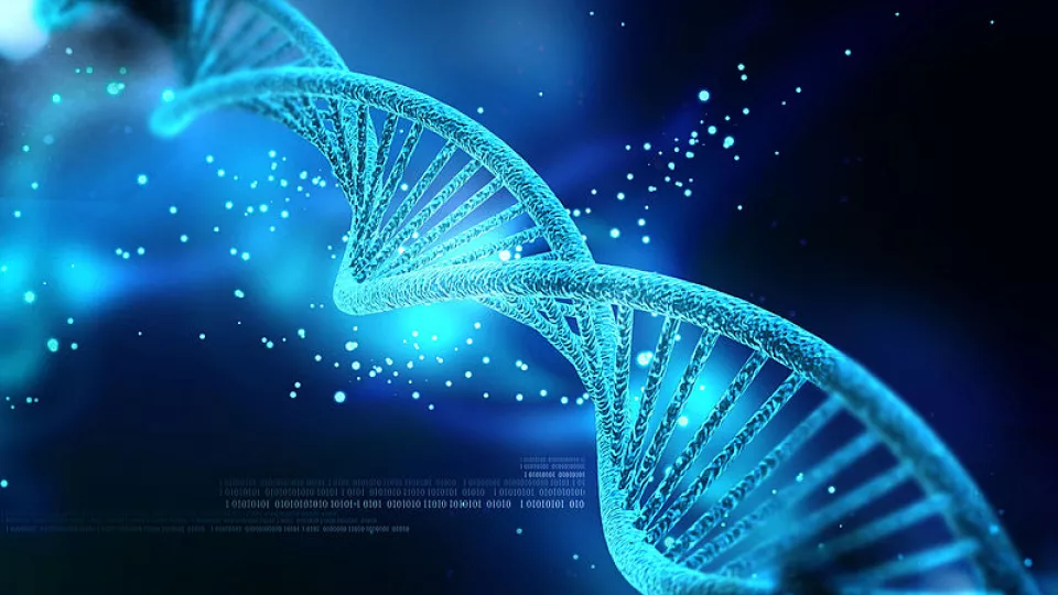 DNA-sträng. Illustrationsbild.