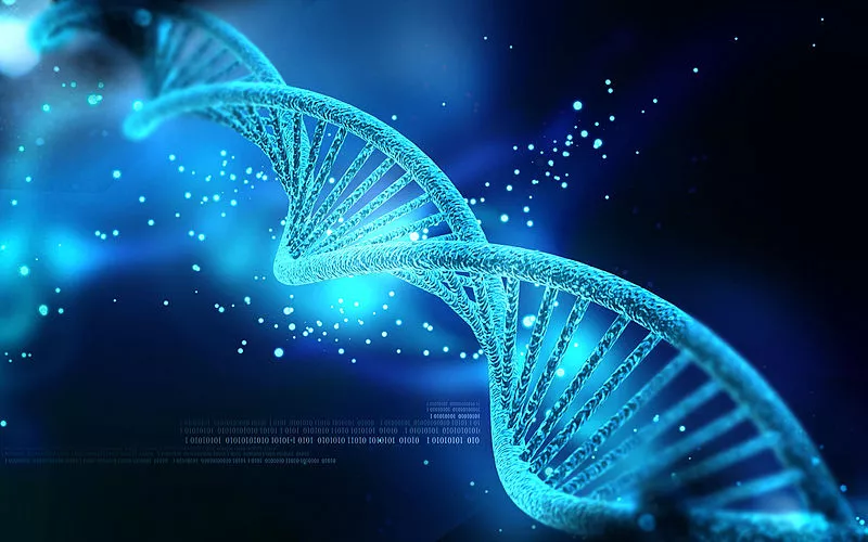 DNA-sträng. Illustrationsbild.